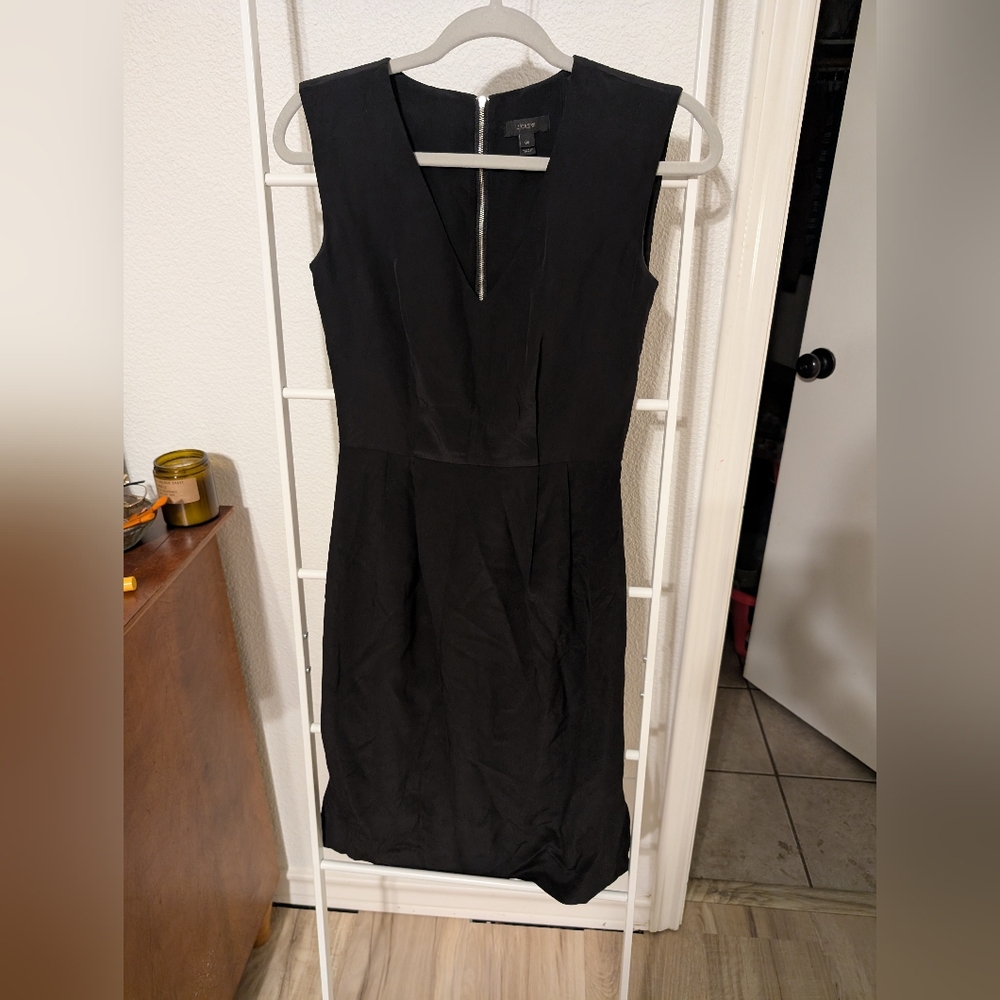J Crew 100% Silk Zippered LBD